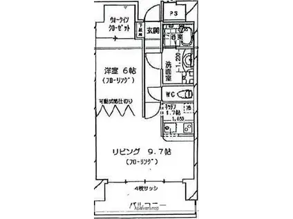 高松琴平電鉄長尾線 花園駅(高松) 徒歩4分 10階建 築21年(1LDK/8階)の間取り写真