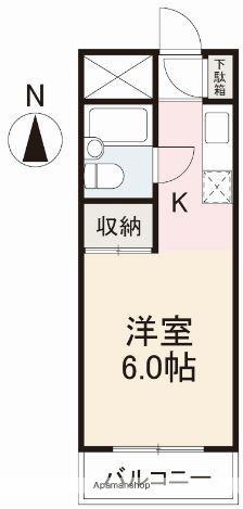 コーポ川添(ワンルーム/4階)の間取り写真