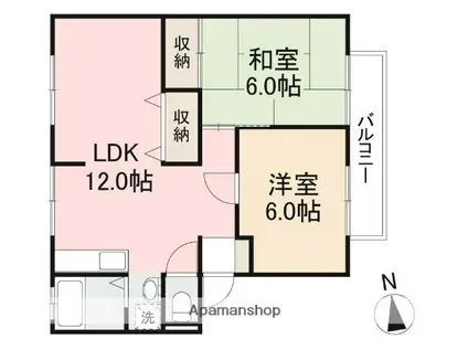 サンライフ・コーダ A・B・C・D棟(2LDK/1階)の間取り写真