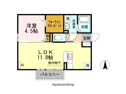 アヴァンサール仁(1LDK/2階)の間取り写真