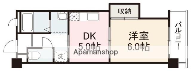 長栄マンション(1DK/4階)の間取り写真