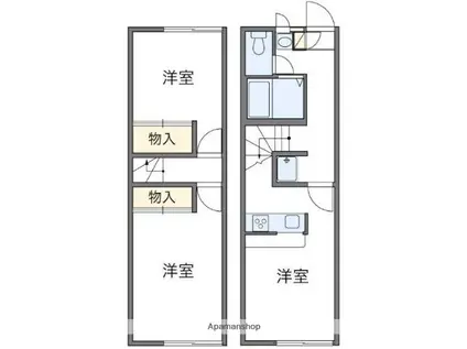 レオパレスMILLENIUM(2DK/1階)の間取り写真