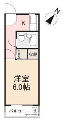 サニーハイツ宮脇(1K/2階)の間取り写真