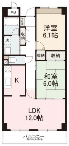 グラン新蔵(2LDK/2階)の間取り写真