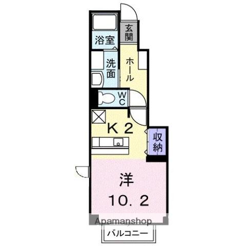 ファインポニーA(ワンルーム/1階)の間取り写真