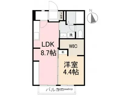 STハイツC(1LDK/2階)の間取り写真