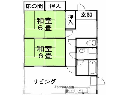 本四備讃線 丸亀駅 徒歩45分 1階建 築35年(2LDK)の間取り写真