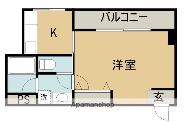 ウッドネスト宇多津Ⅱ(1K/4階)の間取り写真