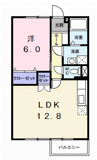 スカイハイツ川井(1LDK/1階)の間取り写真