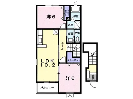 コズミックA(2LDK/2階)の間取り写真