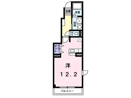 エフ・エレガントB(ワンルーム/1階)の間取り写真