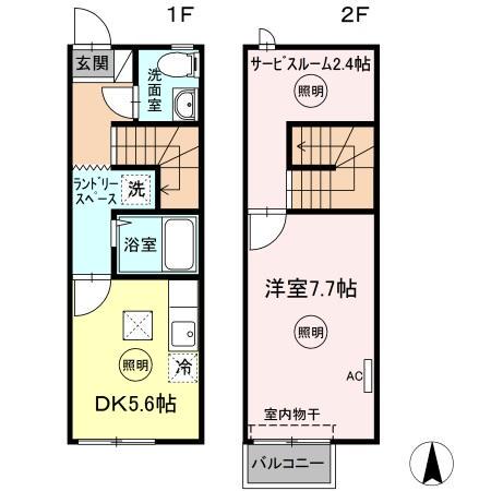 グレースタウン川津　Ａ(1DK)の間取り写真