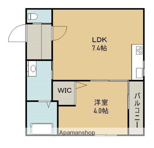 京極通マンション(1LDK/2階)の間取り写真