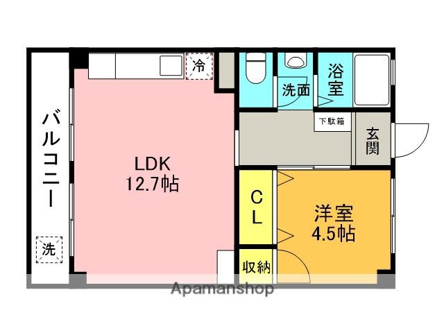ポートマンション A(1LDK/2階)の間取り写真