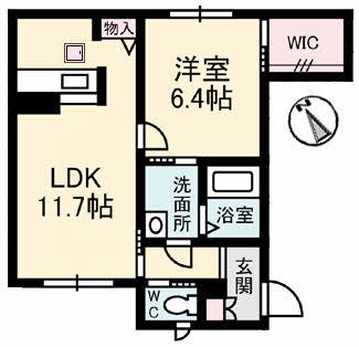 シャーメゾン坂本 2番館(1LDK/1階)の間取り写真
