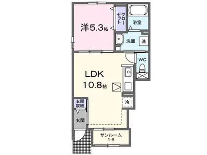 クルール坂本A(1LDK/1階)の間取り写真