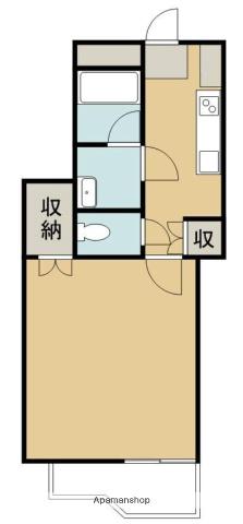 Kマンション(1K/3階)の間取り写真