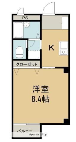 フォブール横井(1K/1階)の間取り写真