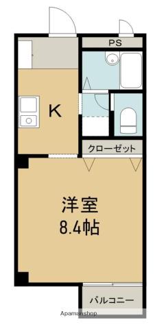フォブール横井(1K/2階)の間取り写真