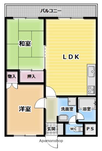 タウンハイツ京都(2LDK/3階)の間取り写真