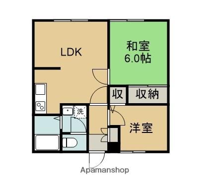サクラアパートメントB(2LDK/1階)の間取り写真