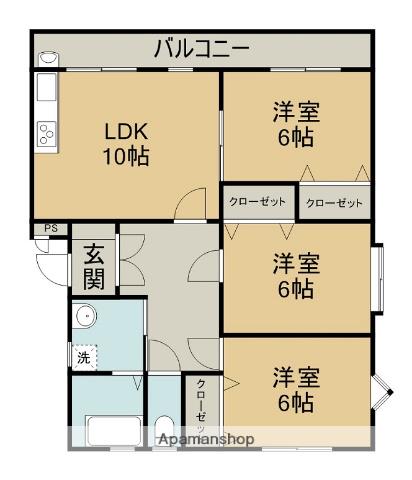 リバティハウス(3LDK/2階)の間取り写真