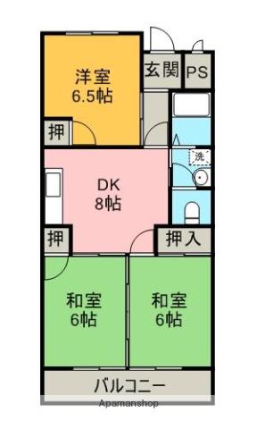 リバティーイトウ(3DK/2階)の間取り写真