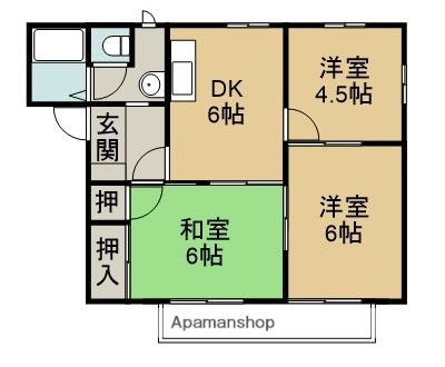メゾントレビⅦ(3DK/1階)の間取り写真
