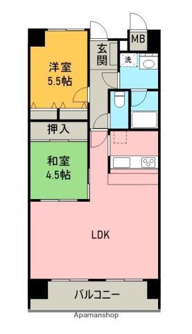 エアーズ港町(2LDK/5階)の間取り写真