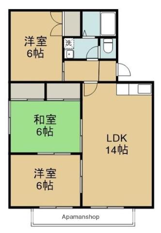 クローバーハウス(3LDK/2階)の間取り写真