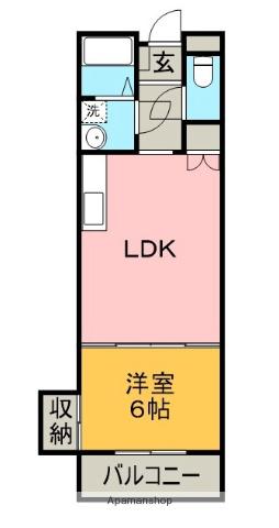 ルネシュ・プランドール(1LDK/4階)の間取り写真