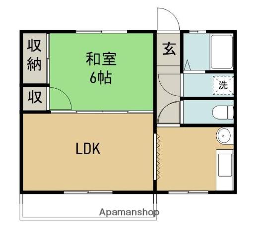 村上ハイツ(1LDK/2階)の間取り写真