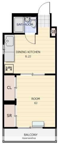 アマービレ(1DK/4階)の間取り写真