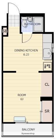 アマービレ(1DK/1階)の間取り写真