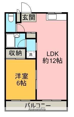 MACH VILLAGE A棟(1LDK/2階)の間取り写真