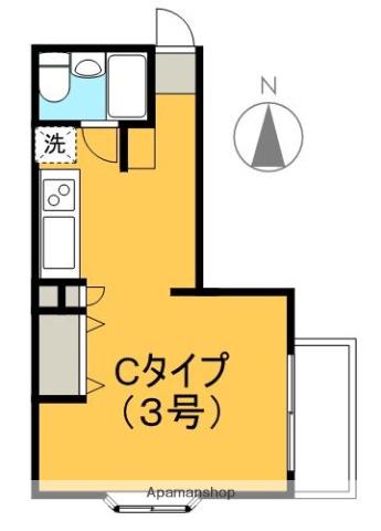 タウンズビル(ワンルーム/4階)の間取り写真
