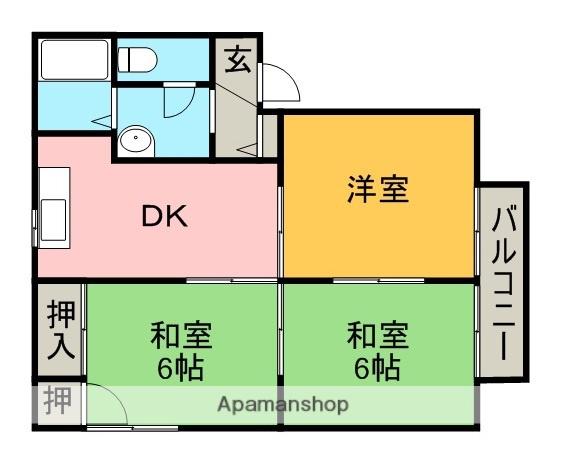 メゾンパストラルⅡ(3DK/2階)の間取り写真