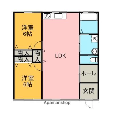 千葉アパート(2LDK/1階)の間取り写真