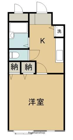 ヴィレッジ21(1K/2階)の間取り写真