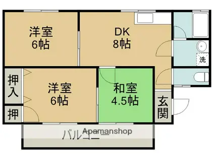 大角アパート(3DK/1階)の間取り写真