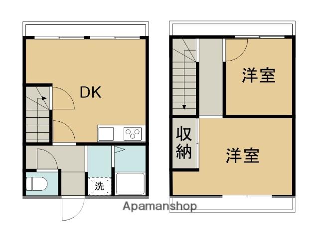 アーバンステージ上原(2DK/1階)の間取り写真