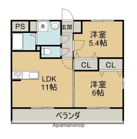 サンパティーク2(2LDK/2階)の間取り写真