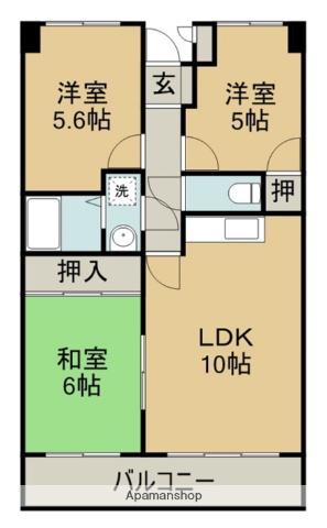 アサヒパレス港町(3LDK/2階)の間取り写真