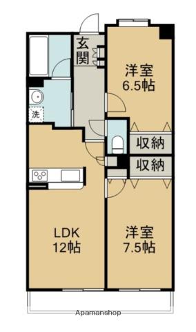 タロックス新居浜(2LDK/2階)の間取り写真