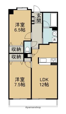 タロックス新居浜(2LDK/4階)の間取り写真