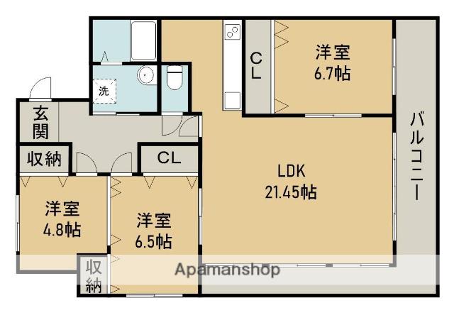 ベルレジョン(3LDK/4階)の間取り写真