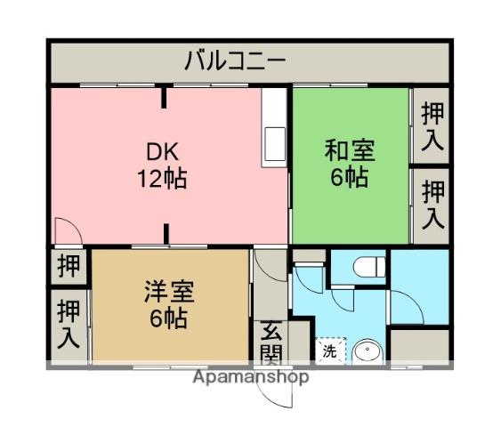 イーストハイム(2LDK/4階)の間取り写真