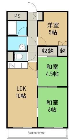 TKイーストヒルズ(3LDK/8階)の間取り写真