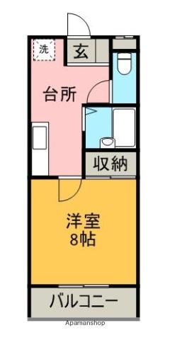 ビューハイツ(1K/3階)の間取り写真