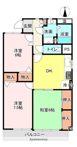 レジデンス一宮(3DK/2階)の間取り写真